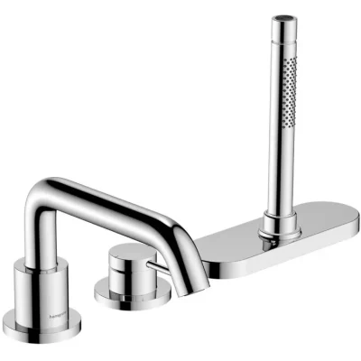 Hansgrohe Tecturis S - vannas maisītājs vannas malai, 3 caurumu montāža, sBox, hroms 73447000