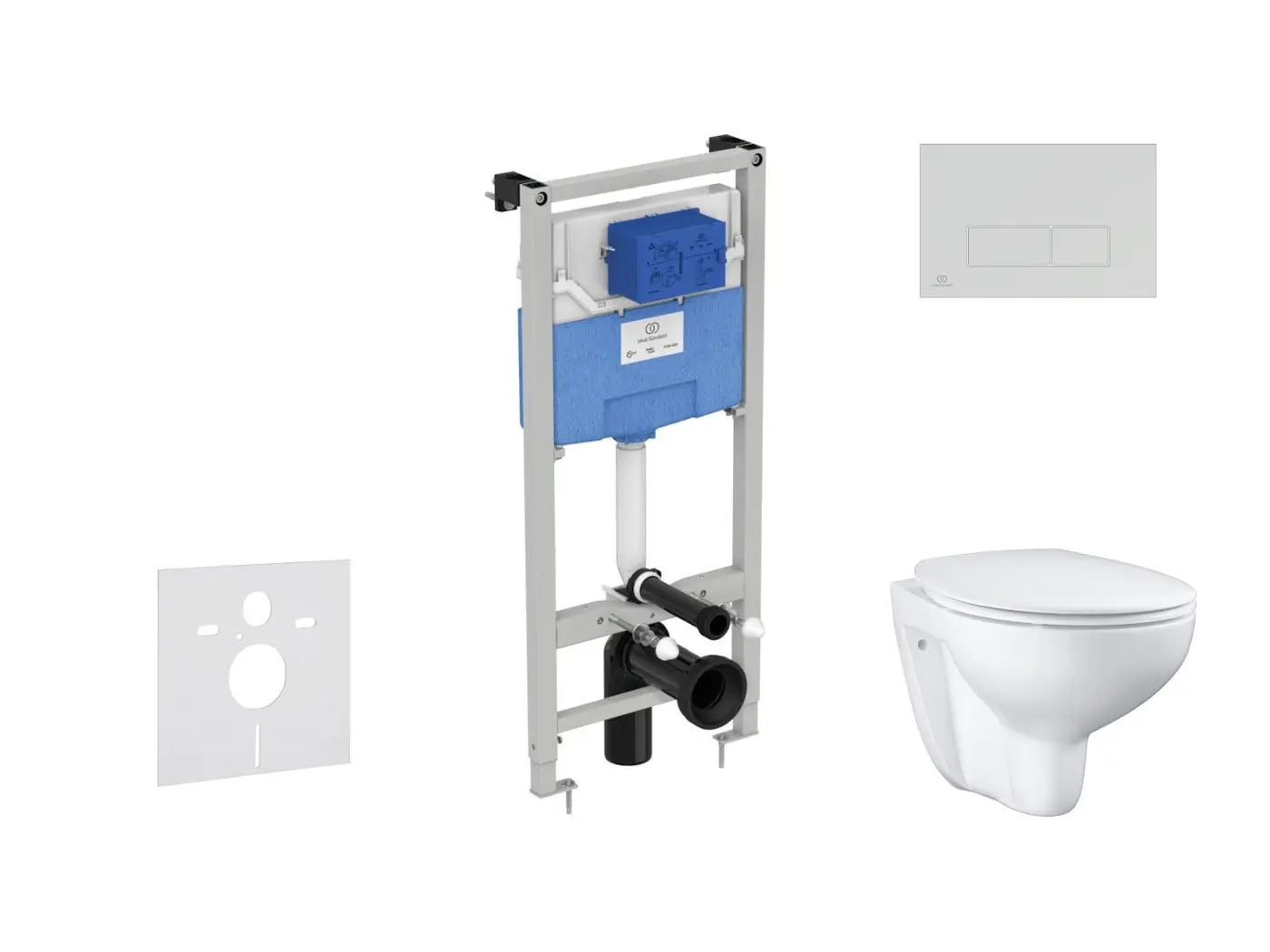 Ideal Standard ProSys - komplekts - priekšsienas elements, tualetes pods un WC sēdeklis Bau Ceramic, vadības plate Oleas M2, Rimless, SoftClose, balts ProSys120M SP61