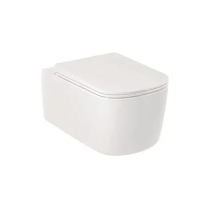 Kludi Resa S - piekaramais WC ar SoftClose sēdekli, Rimless, Spiralflush, spīdīgi balts 27WCSET43