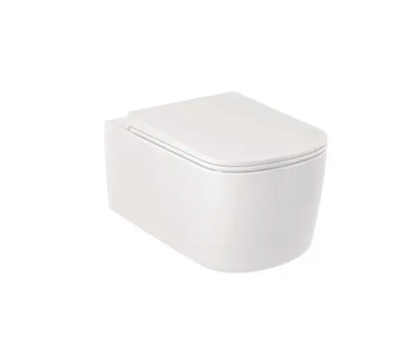 Kludi Resa S - piekaramais WC ar SoftClose sēdekli, Rimless, Spiralflush, spīdīgi balts 27WCSET43