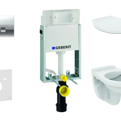 Geberit Kombifix - uzstādīšanas elements piekaramajam WC Alpha ar WC sēdekli, ar vadības plati Delta35, spīdīgs hroms 110.100.00.1 NR5
