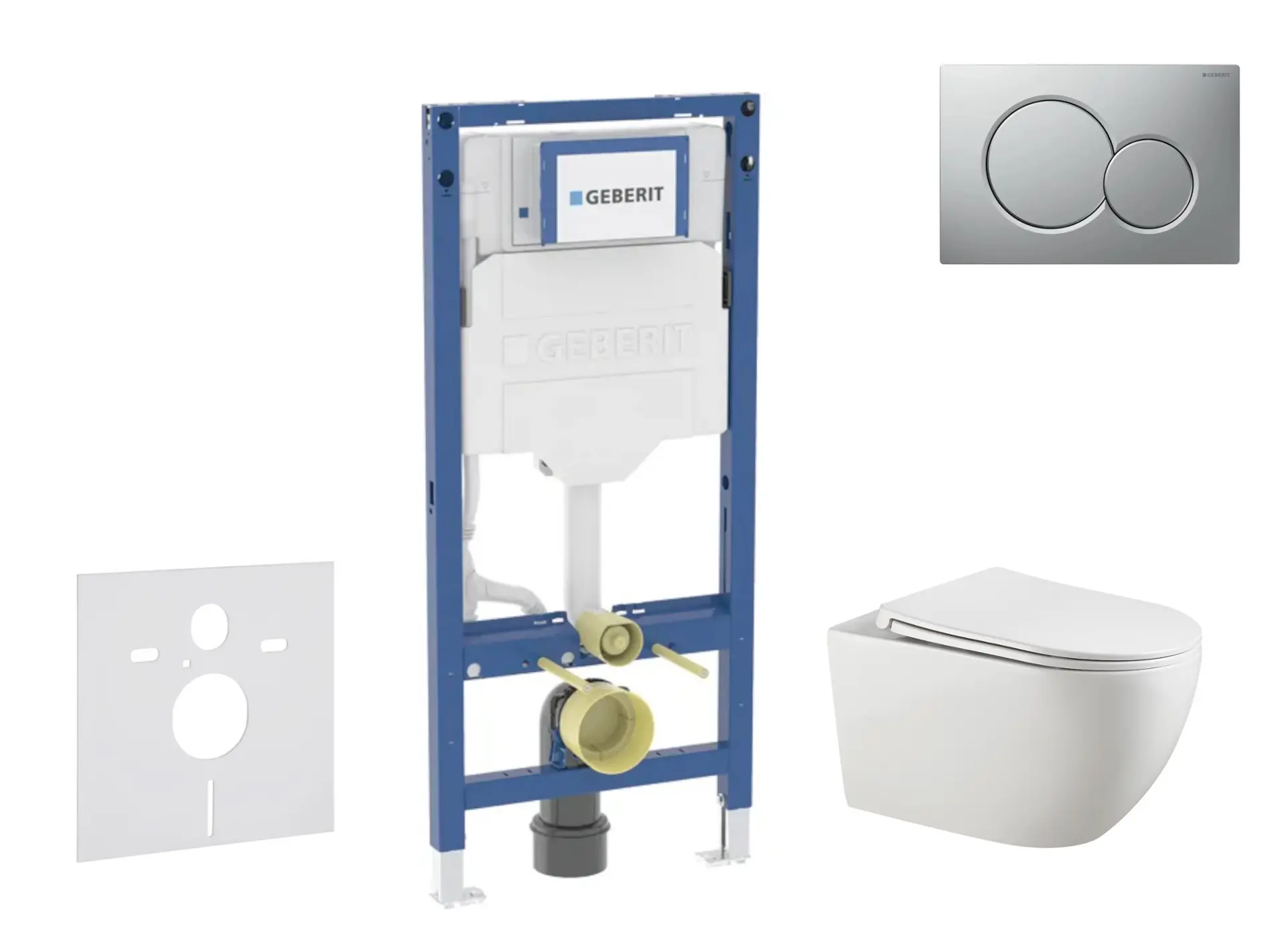 Geberit Duofix - komplekts priekšsienas elements, Gaia-WC ar Softclose sēdekli un Sigma01 vadības plati, hroms matēti lakots SANI11CA1135B