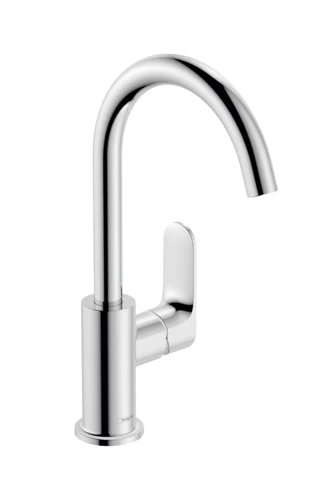Hansgrohe Rebris S - izlietnes maisītājs ar noteci un grozāmu izteku, hroms 72536000