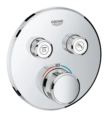 Grohe Grohtherm SmartControl - termostatisks dušas maisītājs - zemapmetuma ar 2 noslēgvārstiem, hromēts 29119000