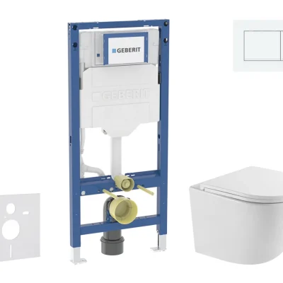 Geberit Duofix - komplekts ar priekšsienas elementu, WC Oudee un SoftClose sēdekli, vadības plati Sigma20, balts/balts matēts SANI11CA31101