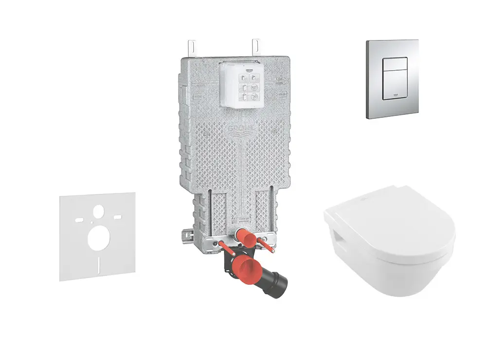 Grohe Uniset - komplekts piekaramajam WC + WC un sēdeklis Villeroy & Boch 38643SET-KB