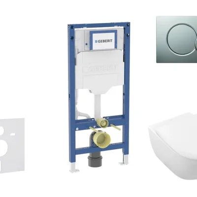 Geberit Duofix - komplekts ar priekšsienas elementu, Subway 2.0 WC ar Softclose sēdekli un Sigma01 vadības plati, hroms matēts SANI11CK2110