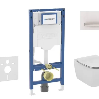 Geberit Duofix - priekšsienas elementu komplekts, Tesi-WC ar Softclose sēdekli un Sigma50 vadības plati, Alpu balts SANI11CD3139