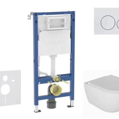 Geberit Duofix - komplekts iebūvējamajam elementam, WC Oudee ar SoftClose sēdekli un Delta20 vadības plati, Alpu balts SANI11CA3138B
