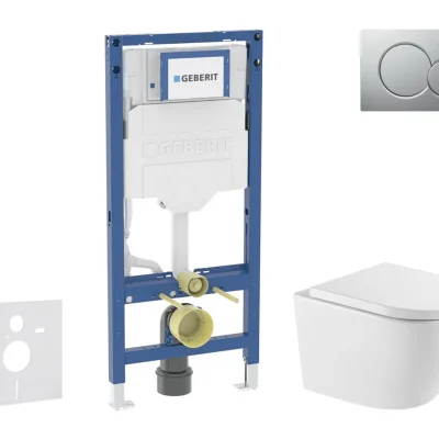 Geberit Duofix - komplekts ar priekšsienas elementu, WC Oudee ar SoftClose sēdekli un Sigma01 vadības plati, hroms matēts lakots SANI11CA2113