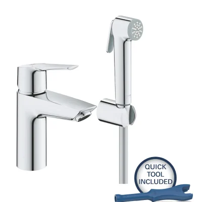 Grohe QuickFix Start - izlietnes maisītājs ar bidē dušu, hroms 23123003
