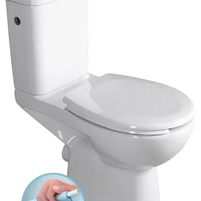Sapho Etiuda - stāvošs WC komplekts personām ar invaliditāti CLEAN ON, Rimless, pieslēgums horizontāls, balts K11-0221