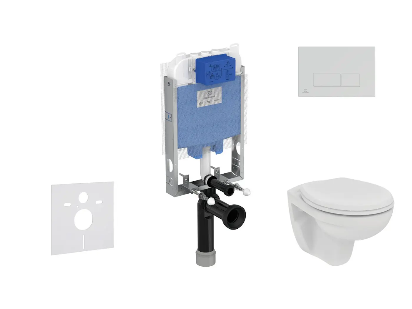 Ideal Standard ProSys - komplekts - priekšsienas elements, tualete un WC sēdeklis Eurovit, vadības plate Oleas M2, Rimless, SoftClose, hroms matēts ProSys80M SP122