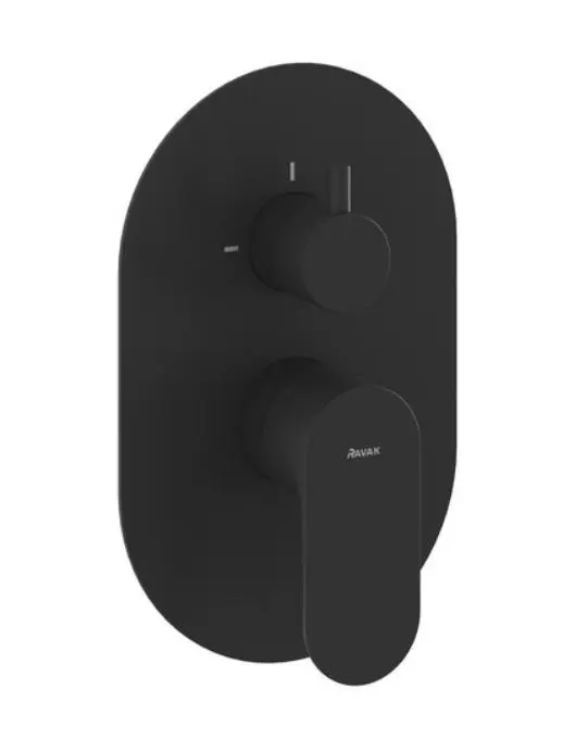 Ravak Eleganta - zemapmetuma maisītājs 2 patērētājiem, matēti melns X070301