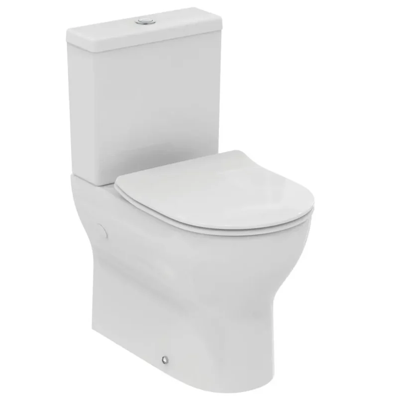 Ideal Standard Eurovit - WC kombi ar SoftClose sēdekli, Vario noteci, RimLS+, balts E336301