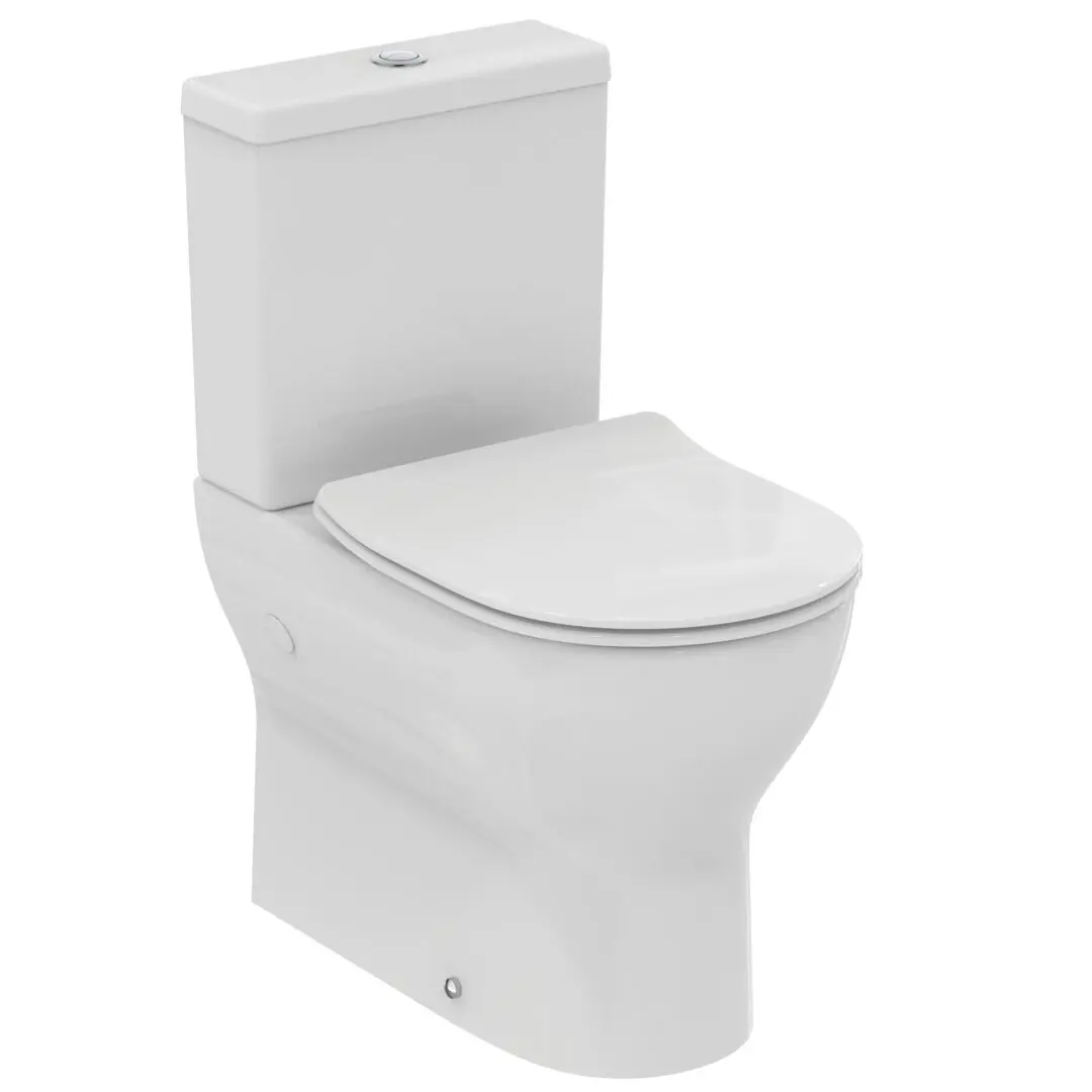Ideal Standard Eurovit - WC kombi ar SoftClose sēdekli, Vario noteci, RimLS+, balts E336301