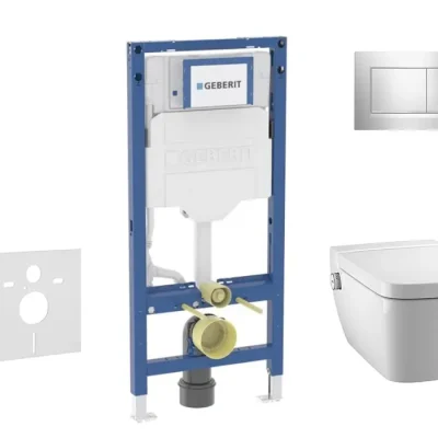 Geberit Duofix - komplekts ar priekšsienas elementu, TECEone WC ar Softclose sēdekli un Sigma20 vadības plati, hroms spīdīgs/hroms matēts SANI11CT1105