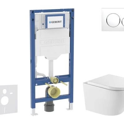 Geberit Duofix - komplekts ar priekšsienas elementu, Oudee WC ar Softclose sēdekli un Sigma20 vadības plati, balts/hroms SANI11CA31129