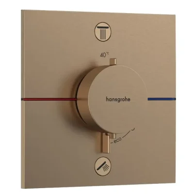 Hansgrohe ShowerSelect Comfort - zemapmetuma termostata maisītājs, 2 patērētājiem, birstēta bronza 15572140