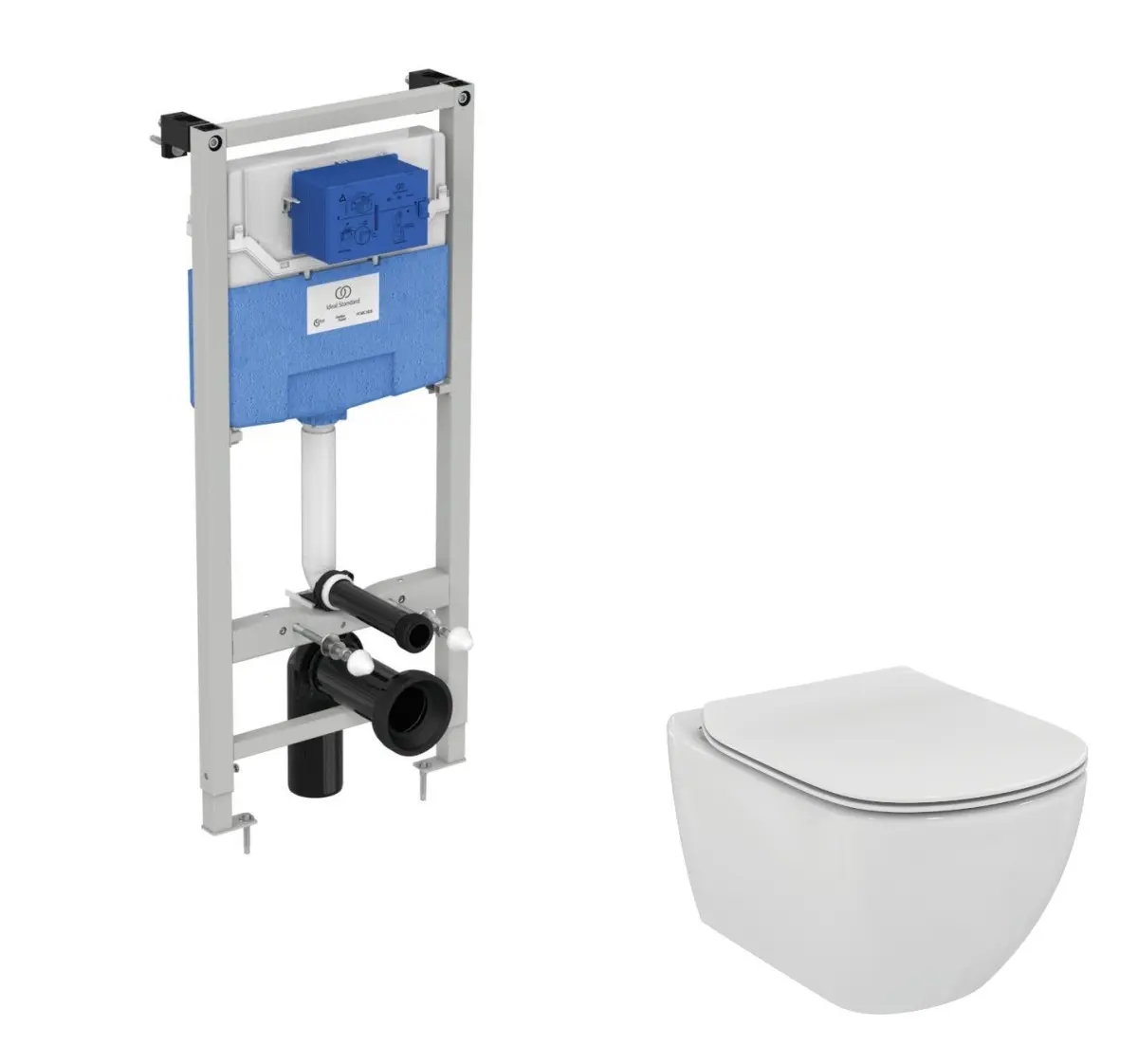 Ideal Standard ProSys - komplekts - priekšsienas elements ProSys, tualete un WC sēdeklis Tesi, Aquablade, SoftClose R038501