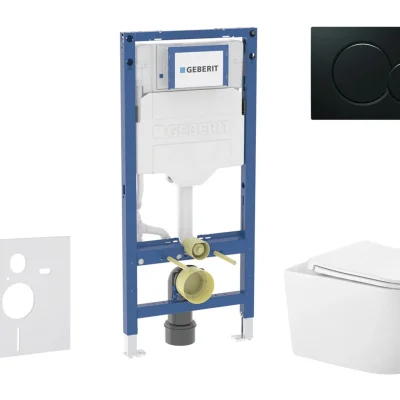 Geberit Duofix - komplekts priekšsienas elements, WC Gaia ar Softclose sēdekli un Sigma01 vadības plati, melns SANI11CA5134B