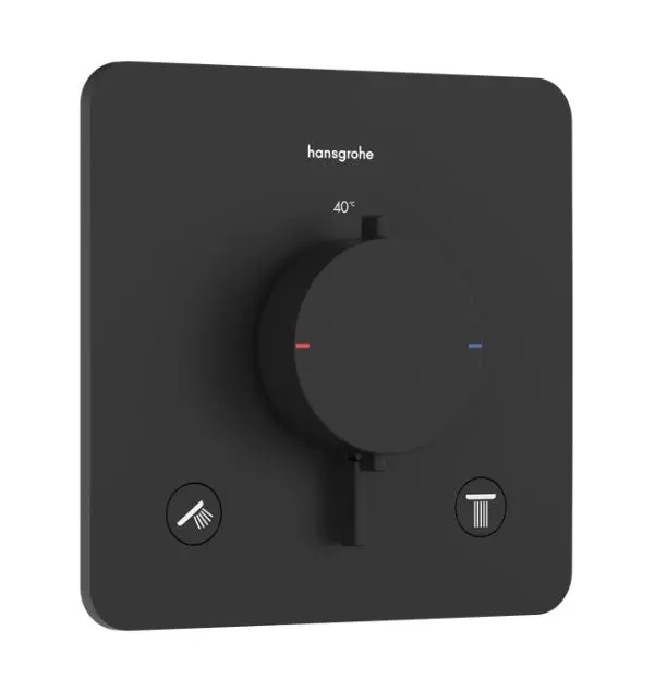 Hansgrohe Ecostat Comfort Q - zemapmetuma termostata maisītājs, 2 patērētājiem, melns matēts 33713670