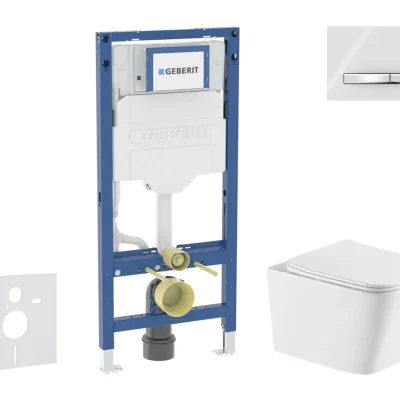 Geberit Duofix - komplekts: priekšsienas elements, Arkas I-WC ar SoftClose sēdekli un Sigma50 vadības plati, hroms/Alpu balts SANI11CA31144
