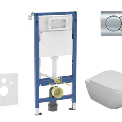 Geberit Duofix - priekšsienas elementa komplekts, WC Oudee ar SoftClose sēdekli un Delta01 vadības plati, hroms spīdīgs SANI11CA1104B
