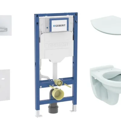 Geberit Duofix - komplekts ar priekšsienas elementu, Alpha-WC ar Softclose sēdekli un Sigma50 vadības plati, alpu balts SANI11CD3107