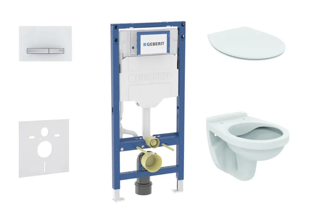 Geberit Duofix - komplekts ar priekšsienas elementu, Alpha-WC ar Softclose sēdekli un Sigma50 vadības plati, alpu balts SANI11CD3107