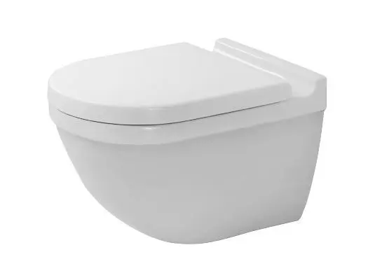 Duravit Starck 3 - piekaramais WC ar WC sēdekli SoftClose, Rimless, ar WonderGliss, balts 45270900A11