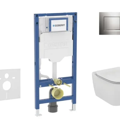 Geberit Duofix - komplekts priekšsienas elements, Tesi-WC ar sēdekli un Sigma20 vadības plati, hroms SANI11CD1121