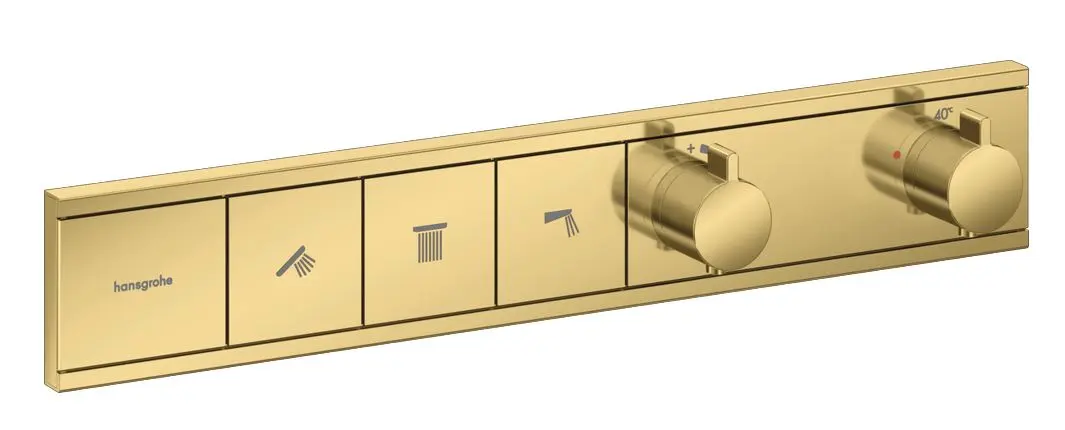 Hansgrohe RainSelect - zemapmetuma termostata maisītājs, 3 patērētājiem, zelts 15381990