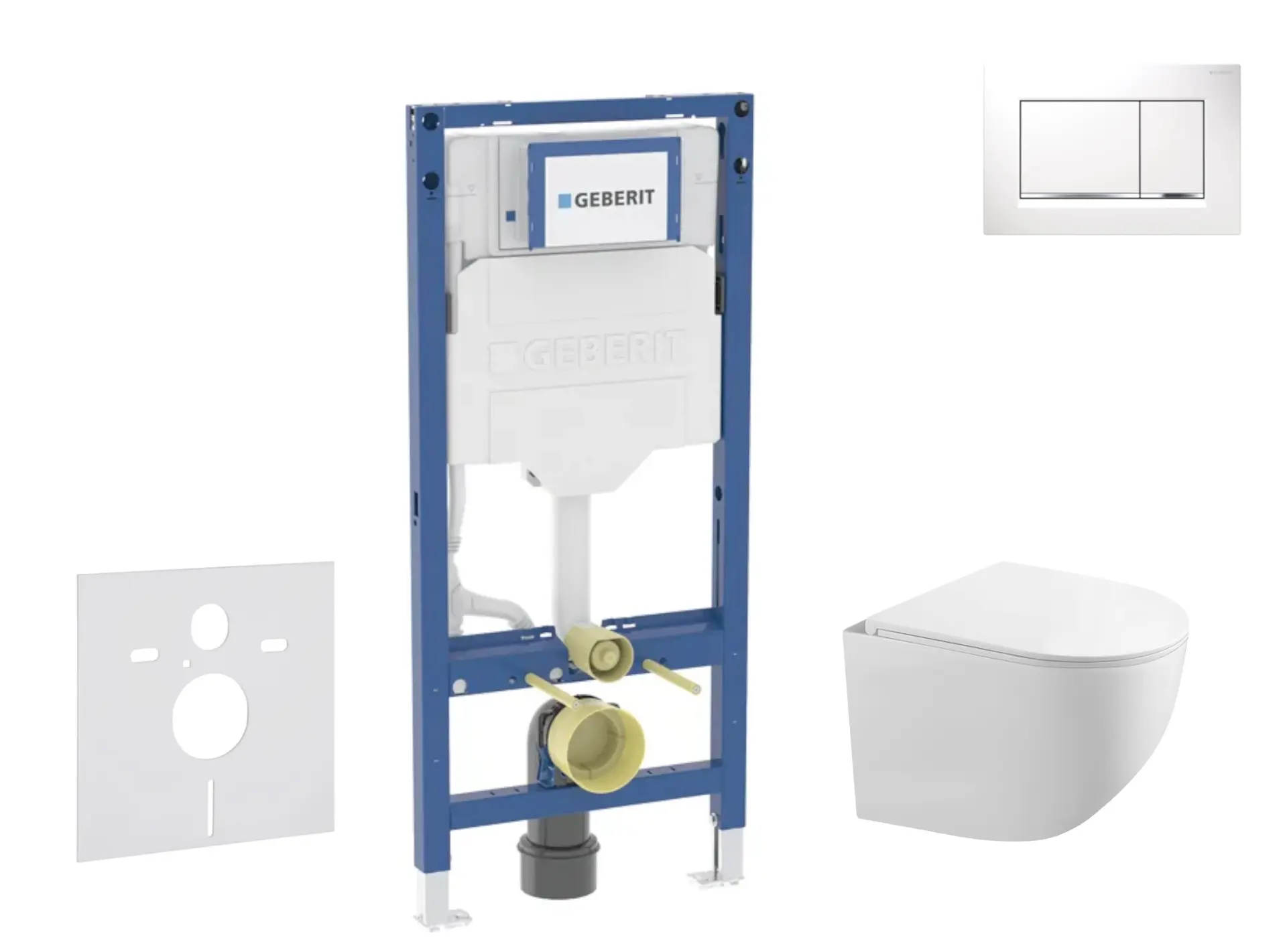 Geberit Duofix - komplekts priekšsienas elements, Gaia-WC ar Softclose sēdekli un Sigma20 vadības plati, balts/hroms SANI11CA3119B