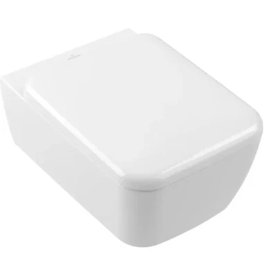 Villeroy & Boch Skyla - pie sienas stiprināms WC ar SoftClosing sēdekli, TwistFlush, DirectFlush, CeramicPlus, alpinbalts 4682CLR1