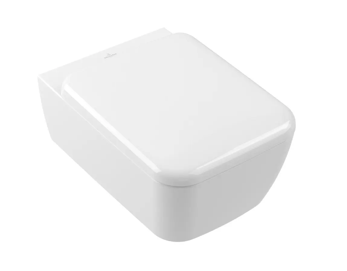 Villeroy & Boch Skyla - pie sienas stiprināms WC ar SoftClosing sēdekli, TwistFlush, DirectFlush, CeramicPlus, alpinbalts 4682CLR1