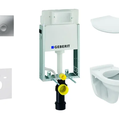 Geberit Kombifix - uzstādīšanas elements sienas WC Alpha ar WC sēdekli, ar vadības plati Delta21, hroms matēts 110.100.00.1 NR3
