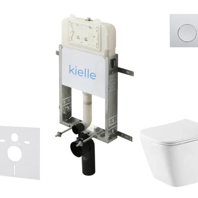 kielle Genesis New - komplekts priekšsienas montāžai, WC Arkas I, Vortex Rimless+, Softclose sēdeklis un vadības plate Gemini New I, spīdīgs hroms 30528SZ74