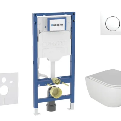 Geberit Duofix - komplekts ar priekšsienas elementu, Oudee WC ar Softclose sēdekli un Sigma20 vadības plati, balts/hroms SANI11CA3114B