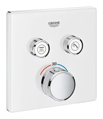 Grohe Grohtherm SmartControl - termostatisks vannas maisītājs - zemapmetuma ar 2 noslēgvārstiem, Moon White 29156LS0