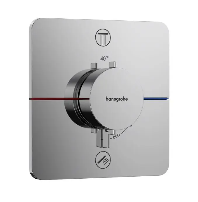 Hansgrohe ShowerSelect Comfort - zemapmetuma termostata maisītājs 2 patērētājiem, hroms 15583000
