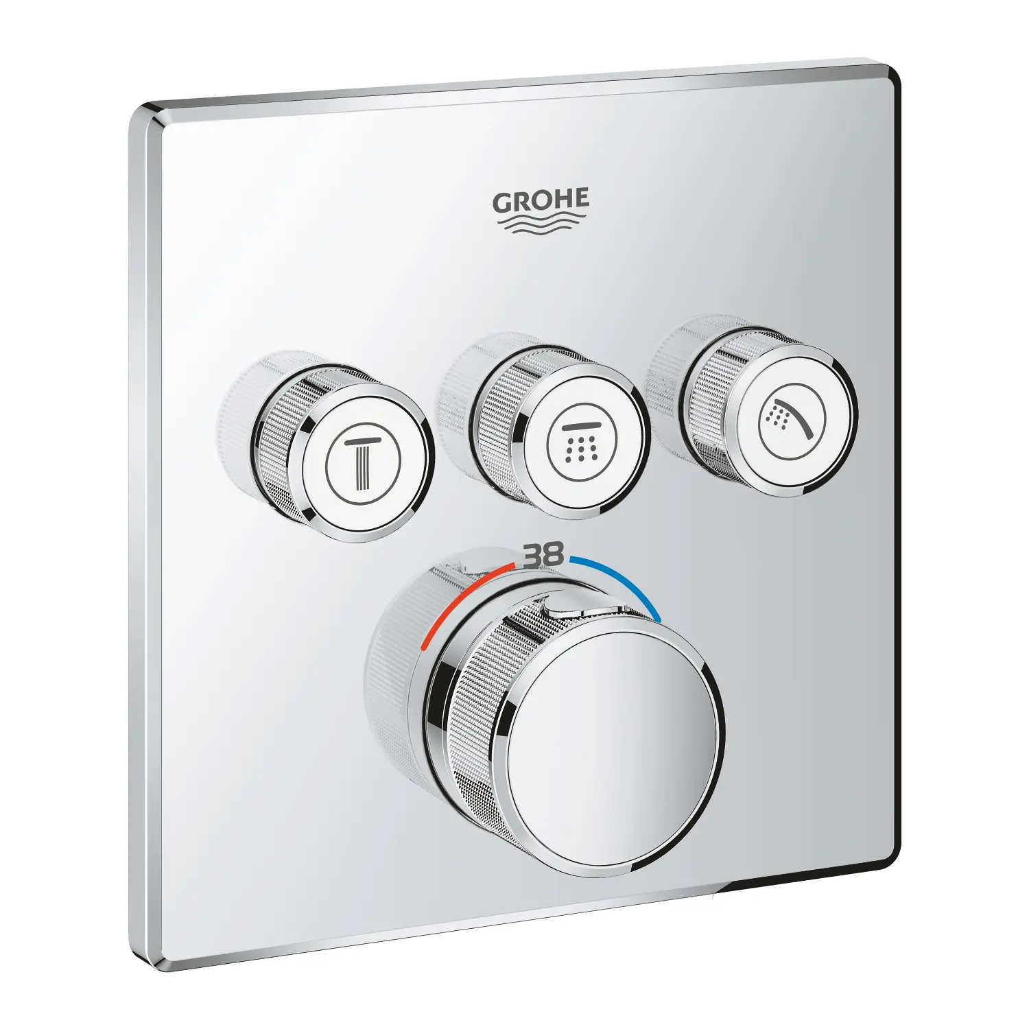 Grohe Grohtherm SmartControl - termostatisks vannas maisītājs zemapmetuma montāžai, 3 ventiļi, hroms 29126000