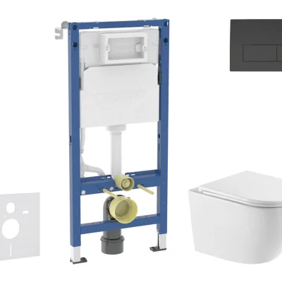 Geberit Duofix - komplekts ar priekšsienas elementu, WC Oudee ar Softclose sēdekli un Delta50 vadības plati, melns matēts SANI11CA5172