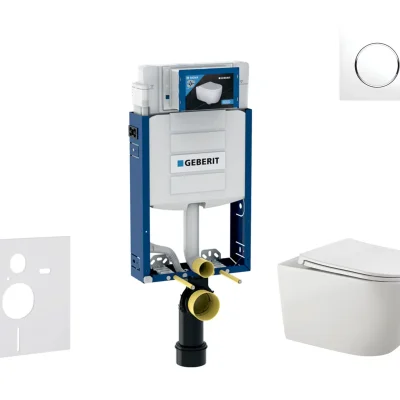 Geberit Kombifix - iebūvējamā rāmja komplekts, Gaia-WC ar Softclose sēdekli un Sigma20 vadības plati, balts/hroms SANI15CA3117