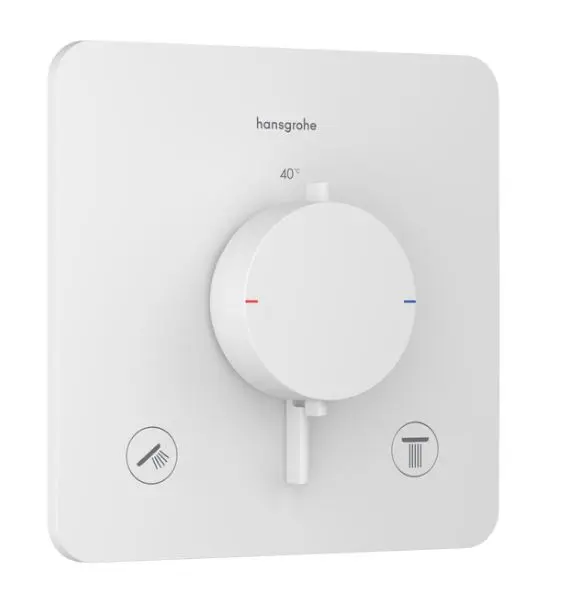Hansgrohe Ecostat Comfort Q - zemapmetuma termostata maisītājs, 2 patērētājiem, balts matēts 33713700
