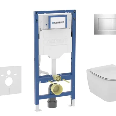 Geberit Duofix - komplekts priekšsienas elements, Tesi-WC ar Softclose sēdekli un Sigma20 vadības plati, spīdīgs hroms/matēts hroms SANI11CD1137