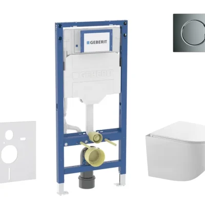 Geberit Duofix - iebūvējamā rāmja komplekts, Gaia WC ar Softclose sēdekli un Sigma01 vadības plati, hroms spīdīgs SANI11CA1126B