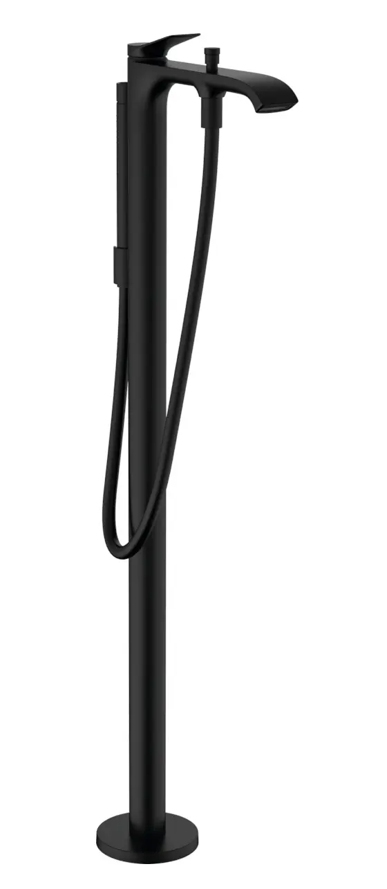 Hansgrohe Vivenis - vannas maisītājs, grīdas montāža, ar piederumiem, matēti melns 75445670