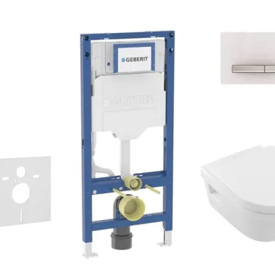 Geberit Duofix - komplekts ar priekšsienas elementu, Architectura WC ar Softclose sēdekli un Sigma50 vadības plati, Alpu balts SANI11CK3107