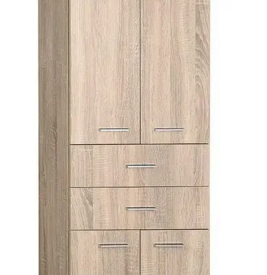 Aqualine Keramia Fresh - augstais skapītis ZOJA ar izvelkamām atvilktnēm, 50x184x29 cm, platīna ozols 51296